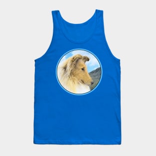 Collie in Mountains (Rough) Tank Top